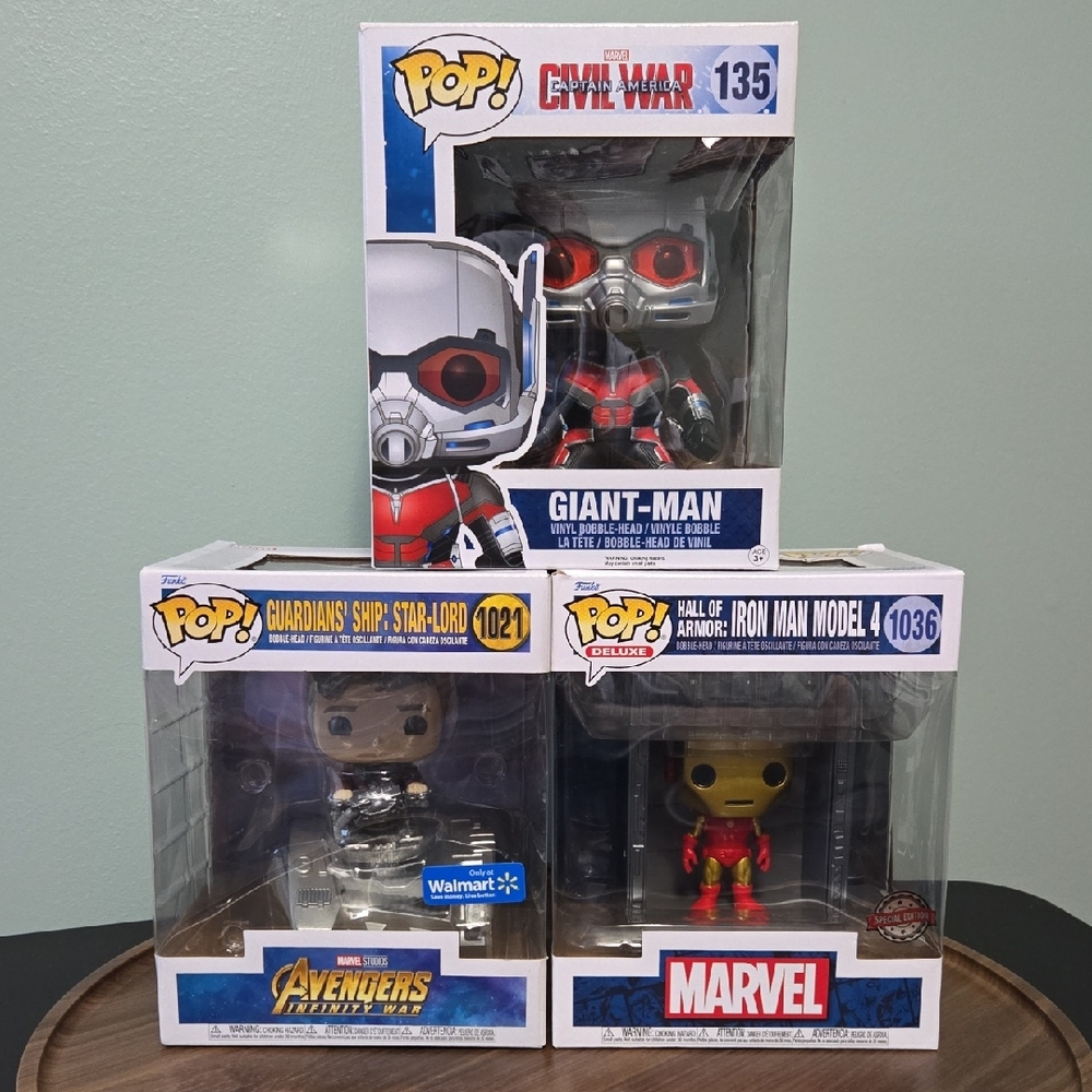 Funko Pop! Marvel Collectible Trio - Red, Blue, Silver